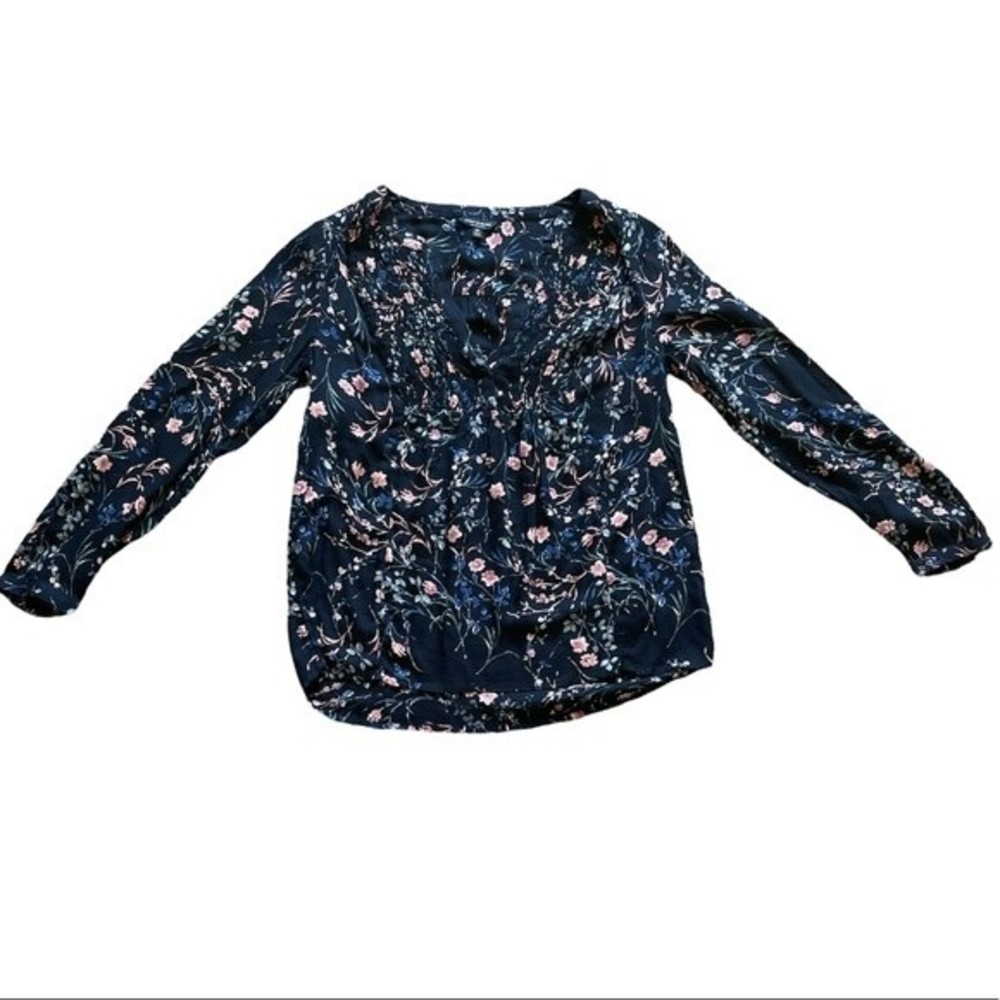 Lucky Brand Floral Ruched Blouse